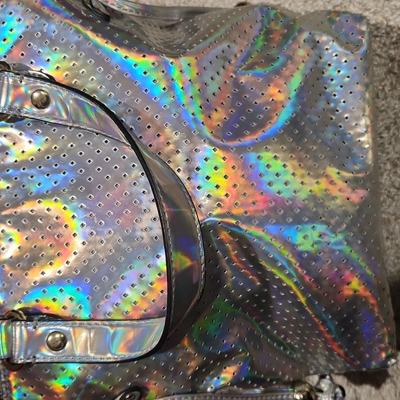 Rare Juicy Couture Iridescent Silver Tote - Picture 4 of 7